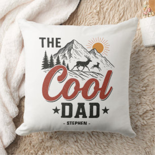 De koele vader - Rustic Mountain and Deer Design Kussen