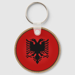 De koele Verbinding van de Vlag van Albanië Sleutelhanger