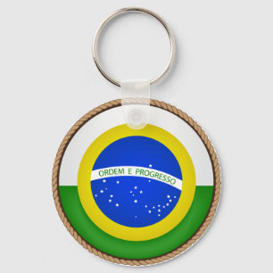 De koele Verbinding van de Vlag van Brazilië Sleutelhanger