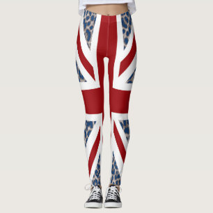 De koele Vlag van de Luipaard van Union Jack Leggings