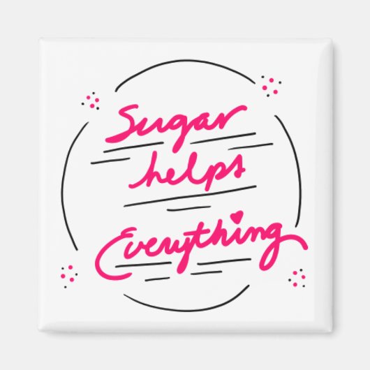 De koelkast Magnet Sugar helpt alles Magneet (Voorkant)