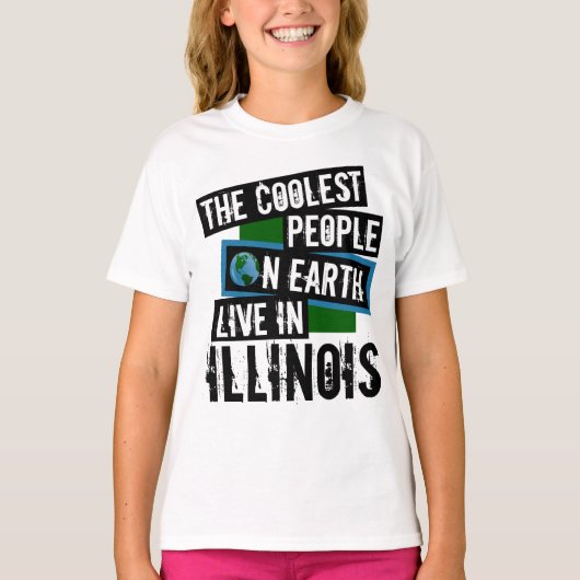 De koelste mensen op aarde leven in Illinois T-shirt (Voorkant)