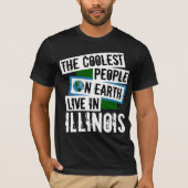 De koelste mensen op aarde leven in Illinois T-shirt (Voorkant)