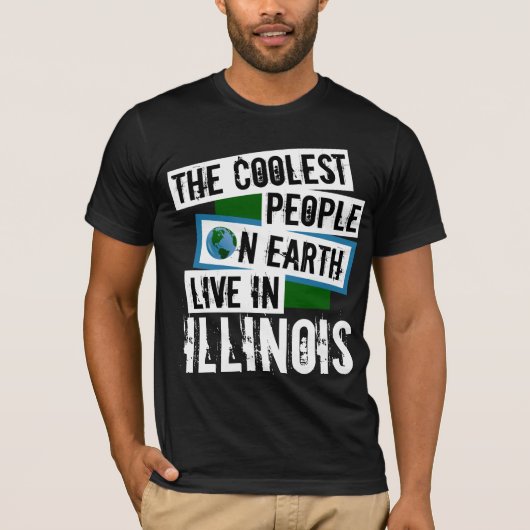 De koelste mensen op aarde leven in Illinois T-shirt (Voorkant)