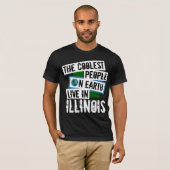 De koelste mensen op aarde leven in Illinois T-shirt (Voorkant volledig)