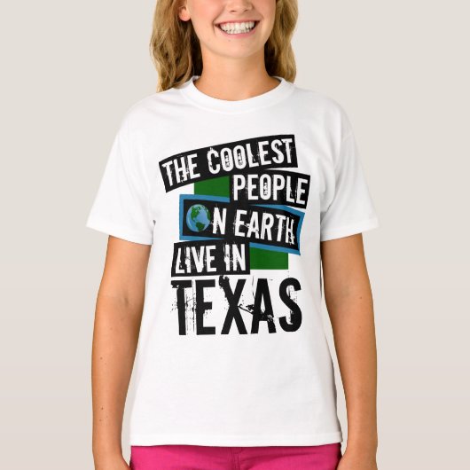 De koelste mensen op aarde leven in Texas T-shirt (Voorkant)