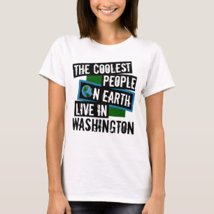 De koelste mensen op aarde leven in Washington T-shirt