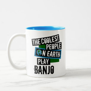De koelste mensen op aarde spelen banjo tweekleurige koffiemok