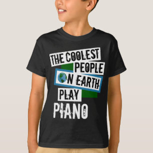 De koelste mensen op aarde spelen piano t-shirt