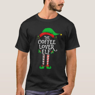 De koffieliefhebber Elf Kerstmis Familie Matching T-shirt