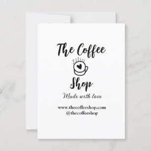 De koffiezaak en website social media business briefkaart