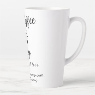 De koffiezaak en website social media business latte mok