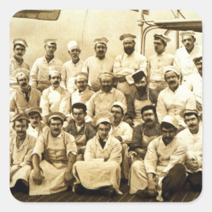 De koks van het schip aan boord van de R.M.S. Teut Vierkante Sticker