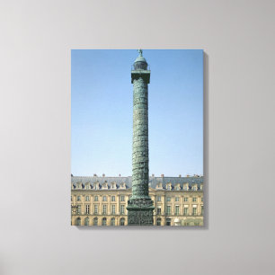 De kolom Vendome, met bas-reliefs die Nap registre Canvas Afdruk