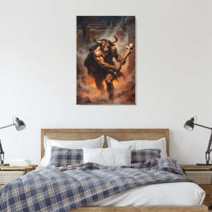 De kolossale Minotaurus van het Labyrint Canvas Afdruk