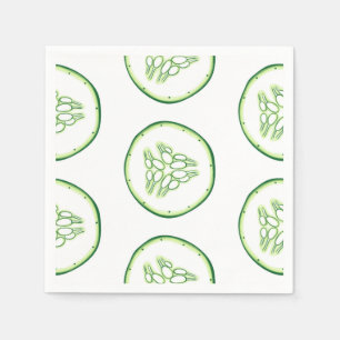De komkommer snijdt patroon servet