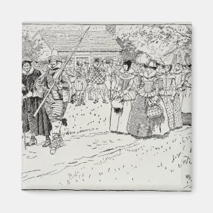 De komst van de jonge vrouwen in Jamestown Magneet