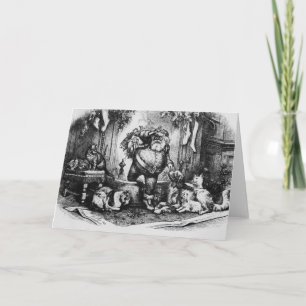 De komst van de Kerstman, 1872 Feestdagen Kaart