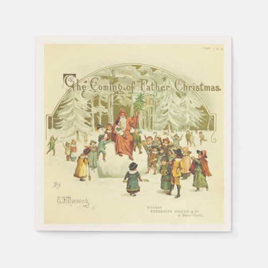 De komst van de kerstman servetten (Voorkant)