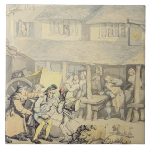 De komst van de Stage Coach bij de Sun Inn, Bod Tegeltje