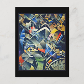 De komst van Nevinson met een zwarte achtergrond Briefkaart