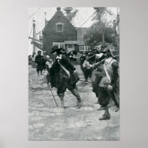 De komst van Stuyvesant in New Amsterdam Poster