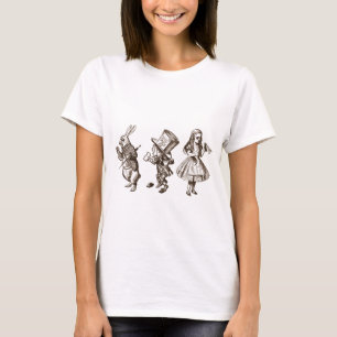 De konijn, de Hatter en Alice uit Wonderland T-shirt