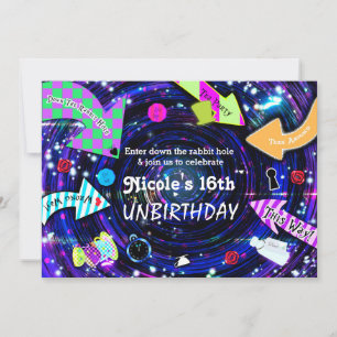 De konijnenhol Alice in Wonderland Party Kaart