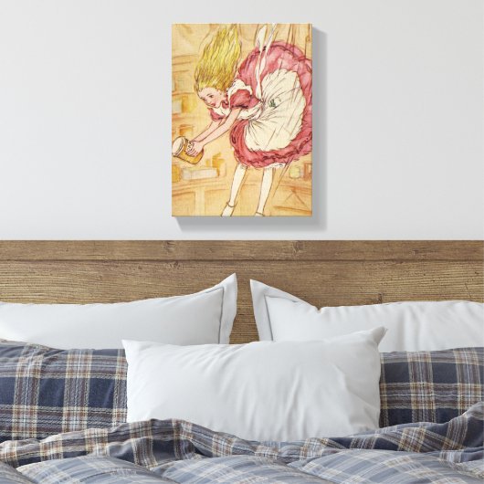 De konijnenhol omlaag canvas afdruk (Insitu (Slaapkamer))