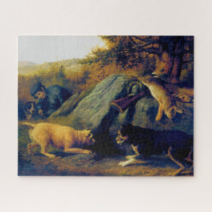 De konijnenjagers Thomas Hewes Hinckley 1850 Legpuzzel