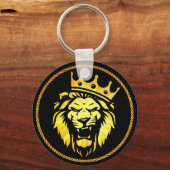 De koning - Roaring-leeuwen die kroon dragen Sleutelhanger (Voorkant)