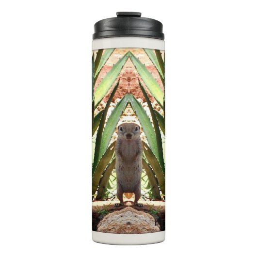 "De koning" Thermische Drink op het grondvierkant Thermosbeker (Voorkant)