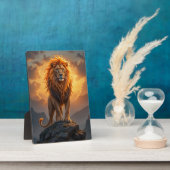 De koning van de savanne – het brullen van de leeu fotoplaat (Zijkant)