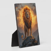 De koning van de savanne – het brullen van de leeu fotoplaat (Zijkant)