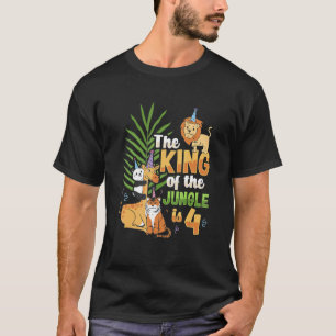 De koning van het oerwoud is 4-jarige dierentuin t-shirt