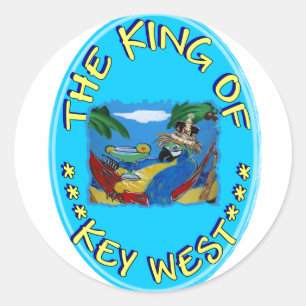 De Koning van Key West Ronde Sticker