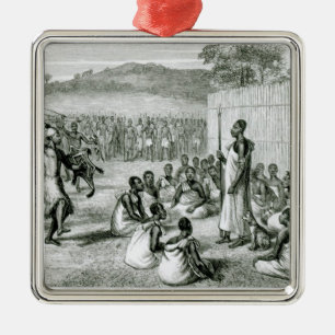 De koning van Oeganda die kolonel herziet Metalen Ornament