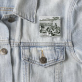 De koning van Oeganda die kolonel herziet Vierkante Button 5,1 Cm (In situ)