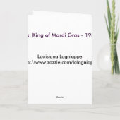 De Koning van Rex van Mardi Gras 1983 Kaart (Achterkant)