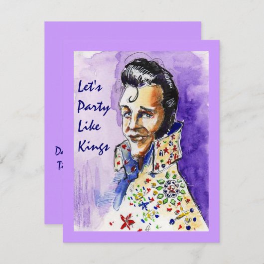 DE KONING VERZOEKT VUN PARTIJ ALS KINGS ~ INVITATI KAART (Voorkant / Achterkant)