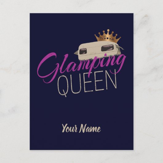 De Koningin Camping met caravans Feestdagenkaart (Voorkant)