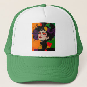 De koningin van de gambiet, glamschaken met felle trucker pet