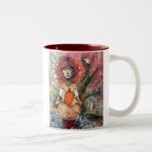 De koningin van de herfst tweekleurige koffiemok