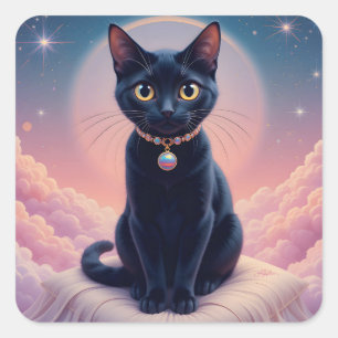 De Koningin Van De Zwarte Kat Helse Vierkante Sticker