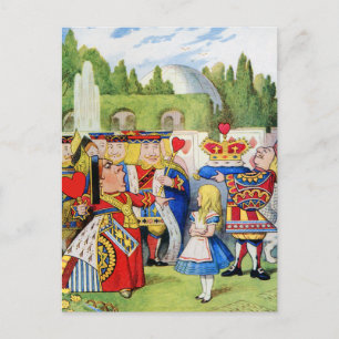 DE KONINGIN VAN HARTEN EN ALICE IN WONDERLAND BRIEFKAART