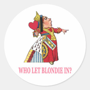 DE KONINGIN VAN HARTEN VRAAGT: "WIE HEEFT BLONDIE RONDE STICKER