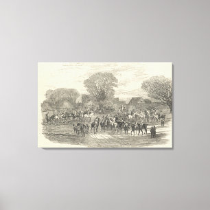 De Koningin's Stag Hounds: De vergadering, Aylesbu Canvas Afdruk