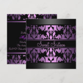 De koninklijke Paarse Verjaardag van het Damast Kaart (Voorkant / Achterkant)