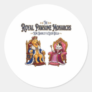 De Koninklijke Pawsome Monarchen Ronde Sticker