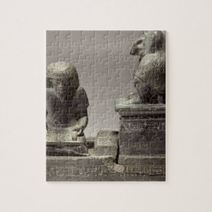 De koninklijke schrijver Nebmertuf schrijft onder  Legpuzzel